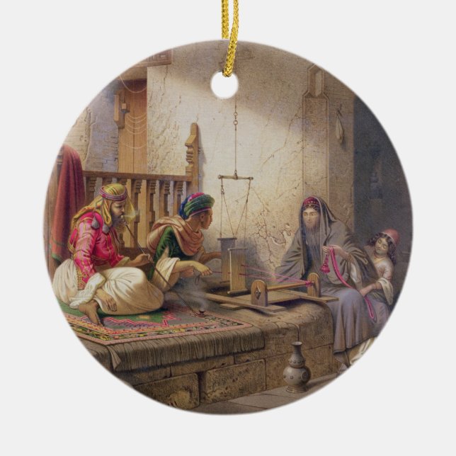 A weaver in Esna, one of 24 illustrations produced Ceramic Ornament (Front)