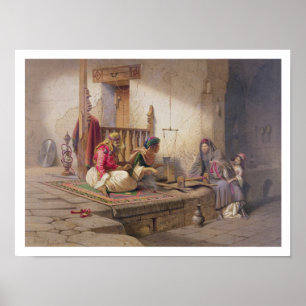 A weaver in Esna, one of 24 illustrations produced Poster