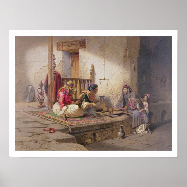 A weaver in Esna, one of 24 illustrations produced Poster (Front)