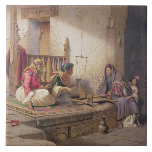 A weaver in Esna, one of 24 illustrations produced Tile (Front)