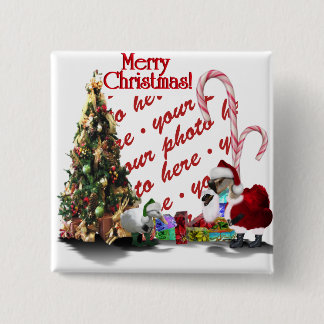 A Web Footed Christmas 2 Inch Square Button