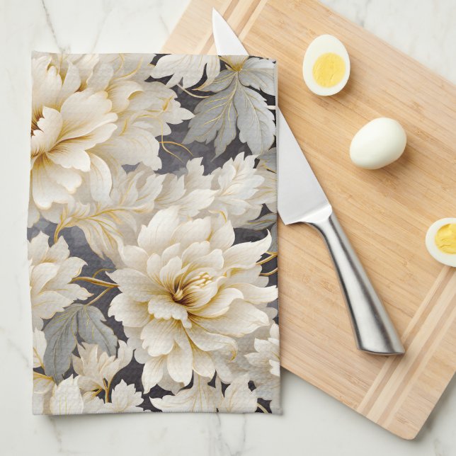 A Wedding Floral Series Design 10 Kitchen Towel (Quarter Fold)
