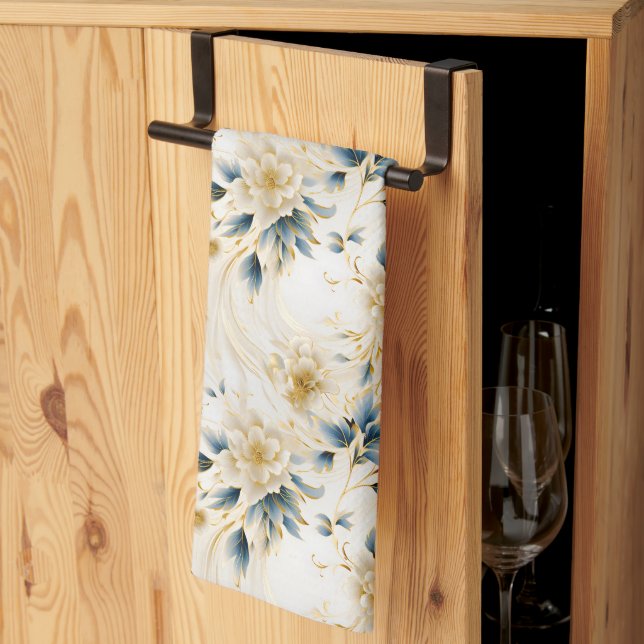 A Wedding Floral Series Design 1 Kitchen Towel (Thirds Fold)
