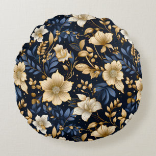A Wedding Floral Series Design 6 Round Pillow