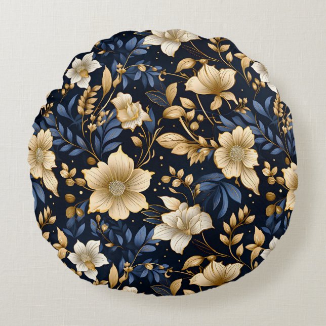 A Wedding Floral Series Design 6 Round Pillow (Front)