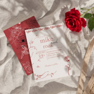 A wedding invitation in love colours