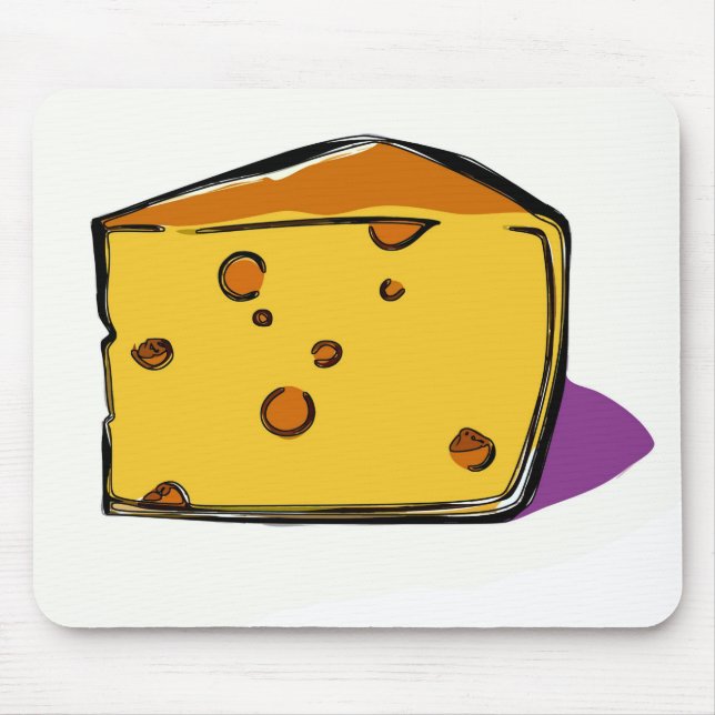 A-wedge-of-yellow-cheese-with-holes-pop-art Mouse Pad (Front)