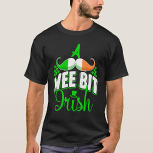 A Wee Bit Irish Shamrock Flag Snarky St Patricks D T-Shirt