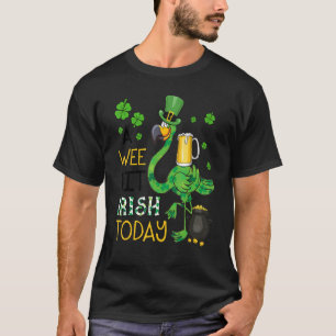 A Wee Bit Irish Today Green Flamingo St Patrick S T-Shirt