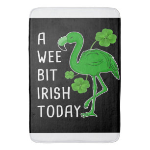 A Wee Bit Irish Today Lucky Flamingo Flamingo Bath Mat
