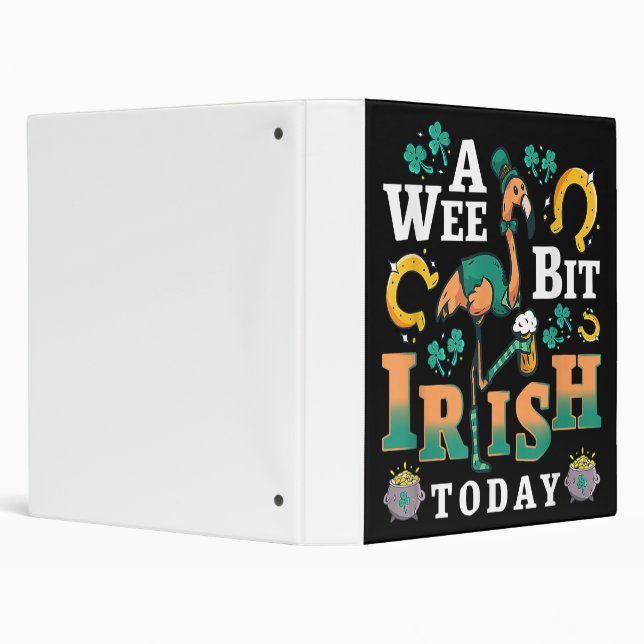 A Wee Bit Irish Today | St. Patrick’S Day Flamingo Binder (Background)
