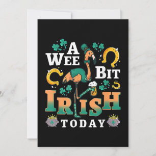 A Wee Bit Irish Today St. Patrick’S Day Flamingo Holiday Card