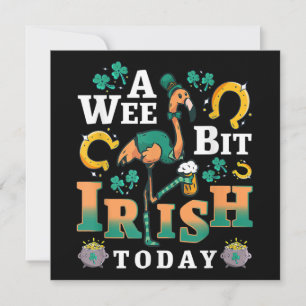 A Wee Bit Irish Today St. Patrick’S Day Flamingo Invitation