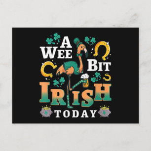 A Wee Bit Irish Today St. Patrick’S Day Flamingo Postcard