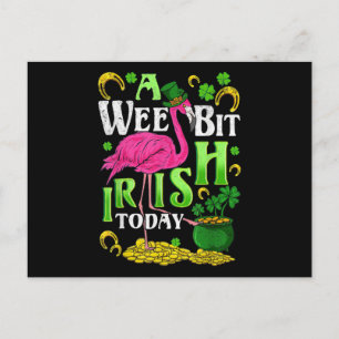A Wee Bit Irish Today St. Patricks Day Flamingo Holiday Postcard