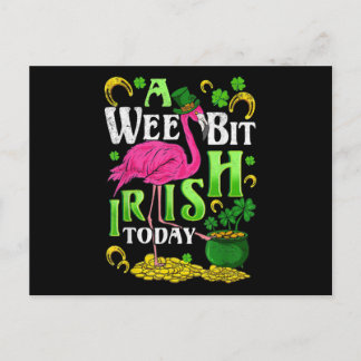 A Wee Bit Irish Today St. Patricks Day Flamingo Holiday Postcard