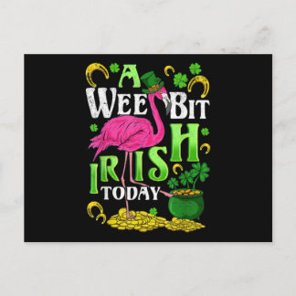 A Wee Bit Irish Today St. Patricks Day Flamingo Invitation Postcard