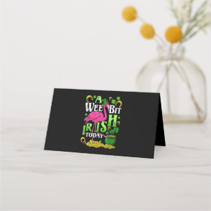 A Wee Bit Irish Today St. Patricks Day Flamingo Place Card