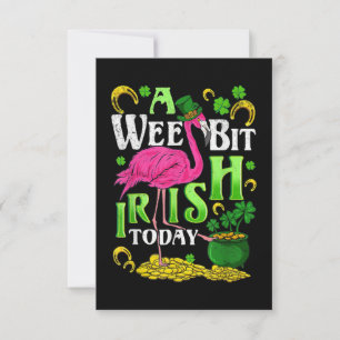 A Wee Bit Irish Today St. Patricks Day Flamingo Thank You Card