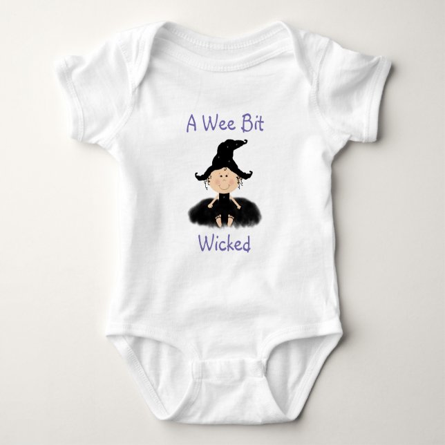 A Wee Bit Wicked Little Halloween Witch Shirt (Front)