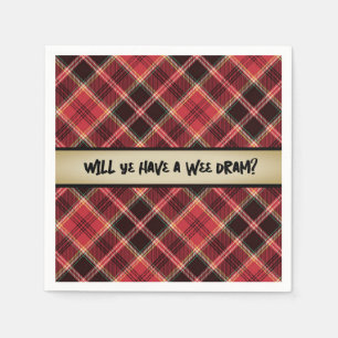 A Wee Dram of Scotch Paper Coaster Napkin