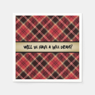 A Wee Dram of Scotch Paper Coaster Napkin