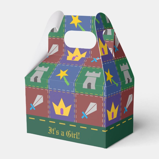 A Wee One's Fantasy Quilt Baby Shower Favour Box (Front Side)