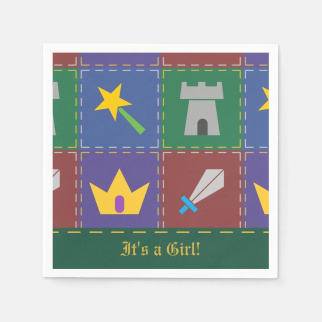 A Wee One's Fantasy Quilt Baby Shower Napkins (Front)