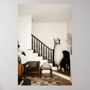 A Welcome Llama Japanese Abstract Bauhaus Formula Poster