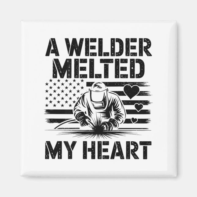 A Welder Melted My Heart Valentine Day On Ck Wel  Magnet (Front)