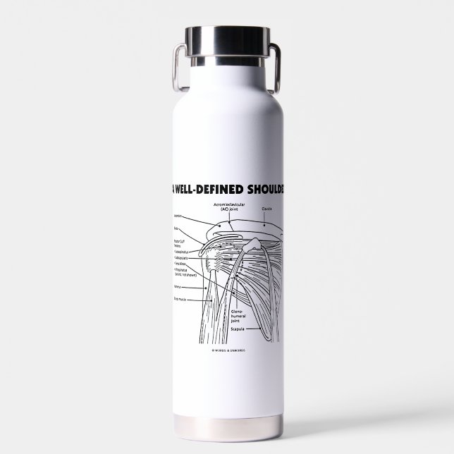 A Well-Defined Shoulder Anatomical Attitude Water Bottle (Front)
