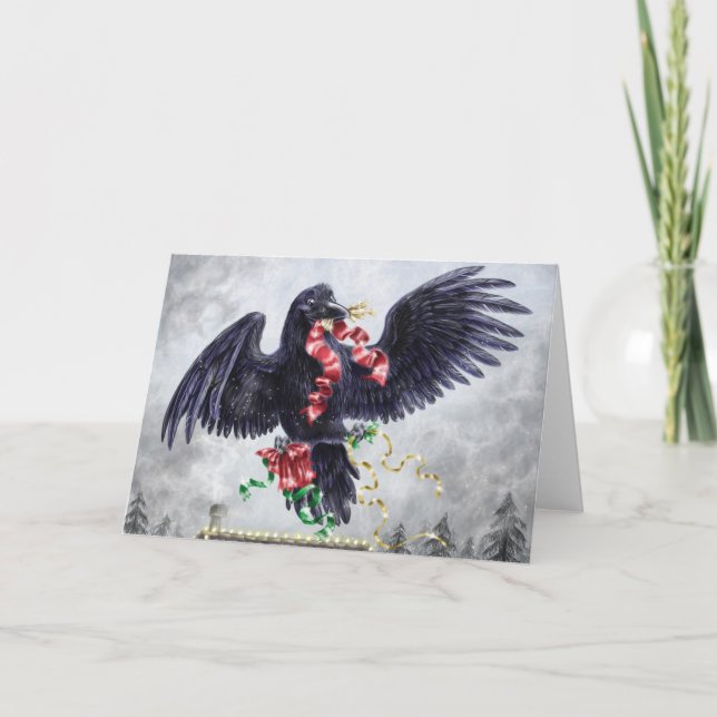 A West Coast Christmas: Raven Holiday Card (Front)