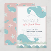 A Whale of a Good Time Pink Girl Baby Shower