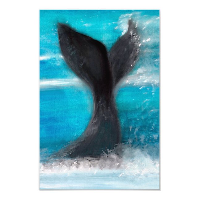 A Whale's Tail Watercolor Photo Print (Front)
