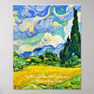 "A WHEATFIELD" BY VINCENT VAN GOGH  POSTER