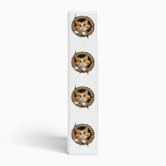 A Whimsical Cartoon Cat with Bright Green Eyes Pee Binder