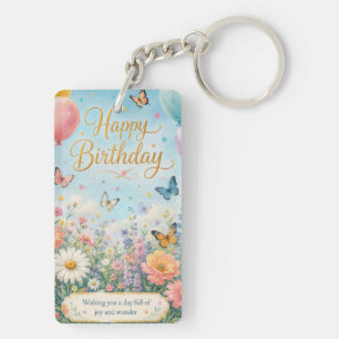 A Whimsical Garden Celebration Keychain
