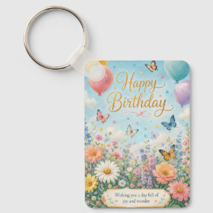 A Whimsical Garden Celebration Keychain