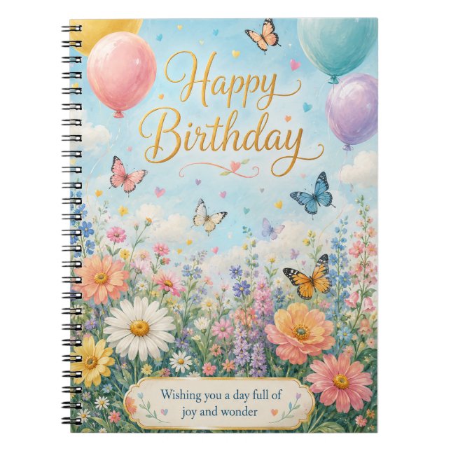 A Whimsical Garden Celebration Notebook (Front)