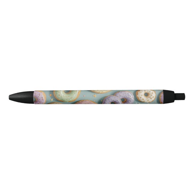 A Whimsical Pastel Donut Dream Black Ink Pen (Front)