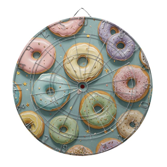 A Whimsical Pastel Donut Dream Dartboard (Front)