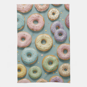 A Whimsical Pastel Donut Dream Kitchen Towel