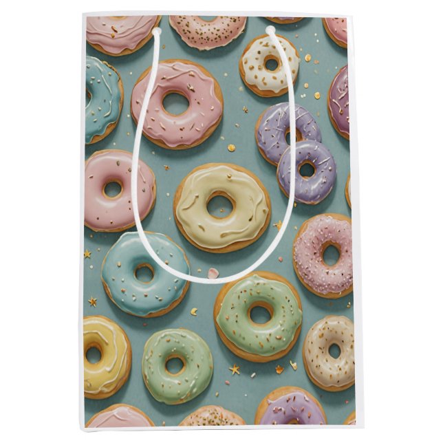 A Whimsical Pastel Donut Dream Medium Gift Bag (Front)
