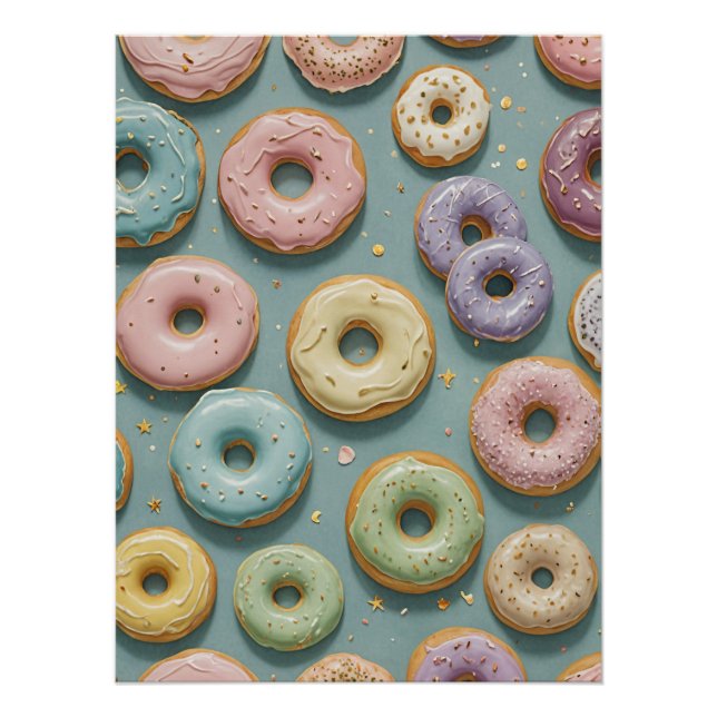A Whimsical Pastel Donut Dream Poster (Front)