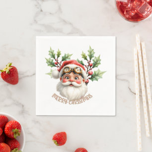A whimsical steampunk Santa Claus  Napkin