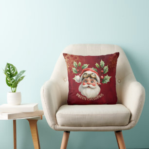 A whimsical steampunk Santa Claus Throw Pillow