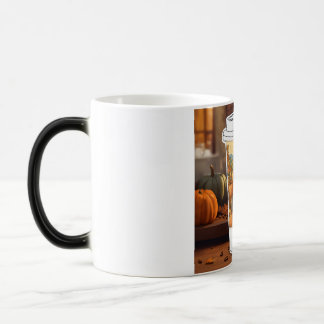 A whimsical sticker illustration of a coffee cup w