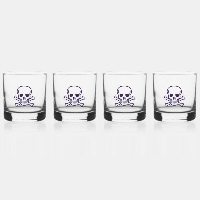 À Whisky Crâne n Bones roches verre set 4 (Recto)