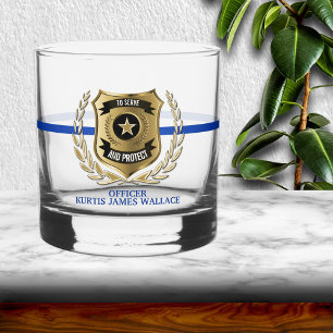 À Whisky Verre de roches personnalisées Bouclier policier