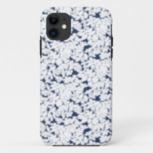 a white and blue background with a pattern iPhone 11 case